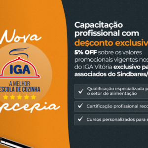 Sindbares/Abrasel ES firma parceria com o IGA Vitória para oferecer capacitação profissional aos associados